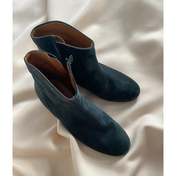 Isabel Marant Dark Green Suede Ankle Boots - Picture 4 of 6